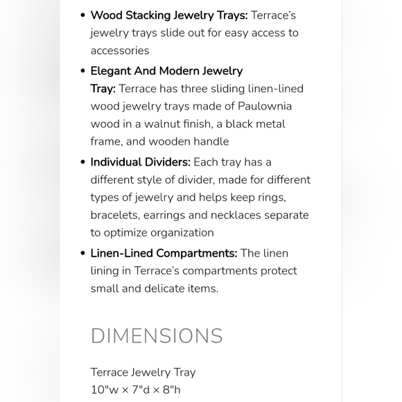 Umbra Terrace Jewelry Organizer Walnut Wood - Picture 4 of 5